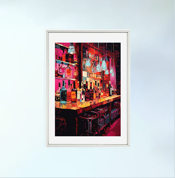 酒のアートポスター銀フレームあり