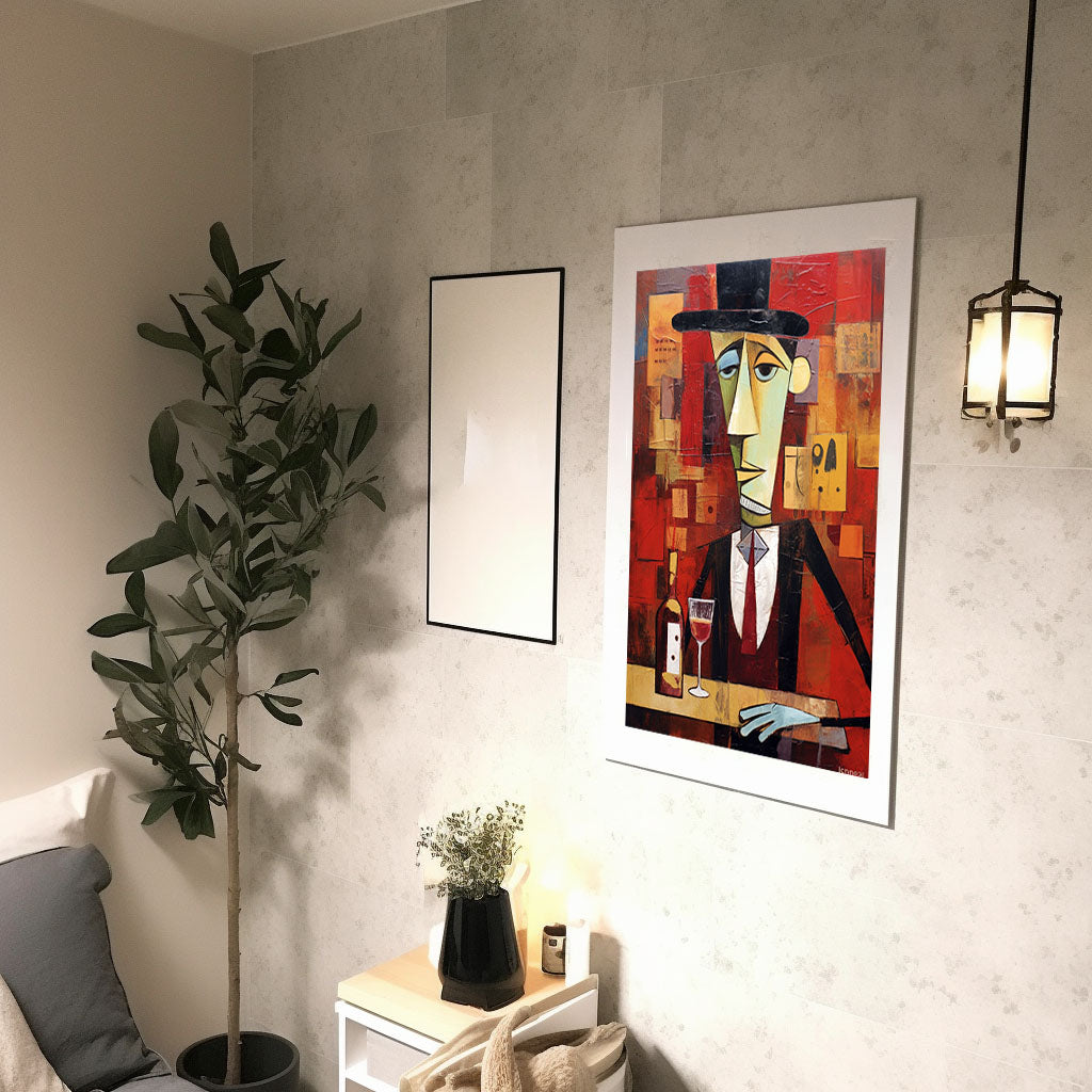 酒のアートポスター廊下配置イメージ