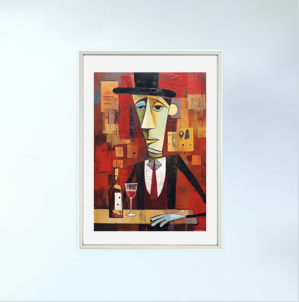 酒のアートポスター銀フレームあり