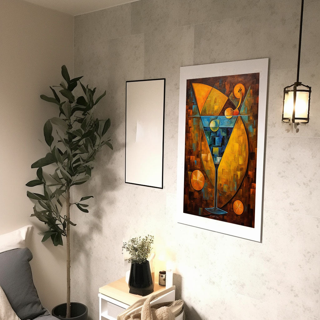 酒のアートポスター廊下配置イメージ