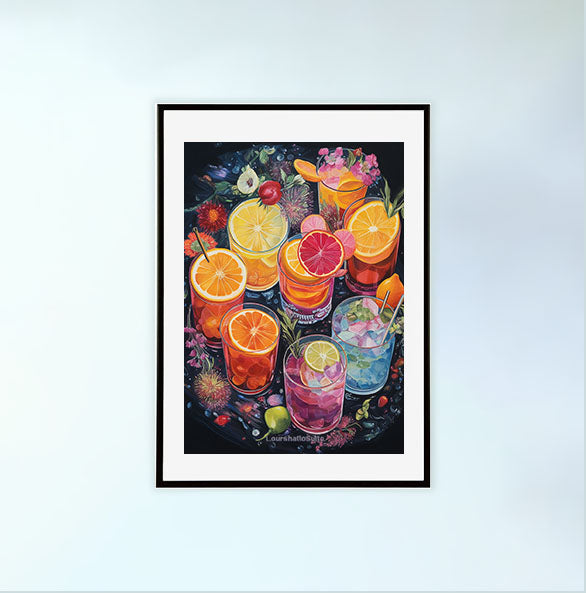 酒のアートポスター黒フレームあり