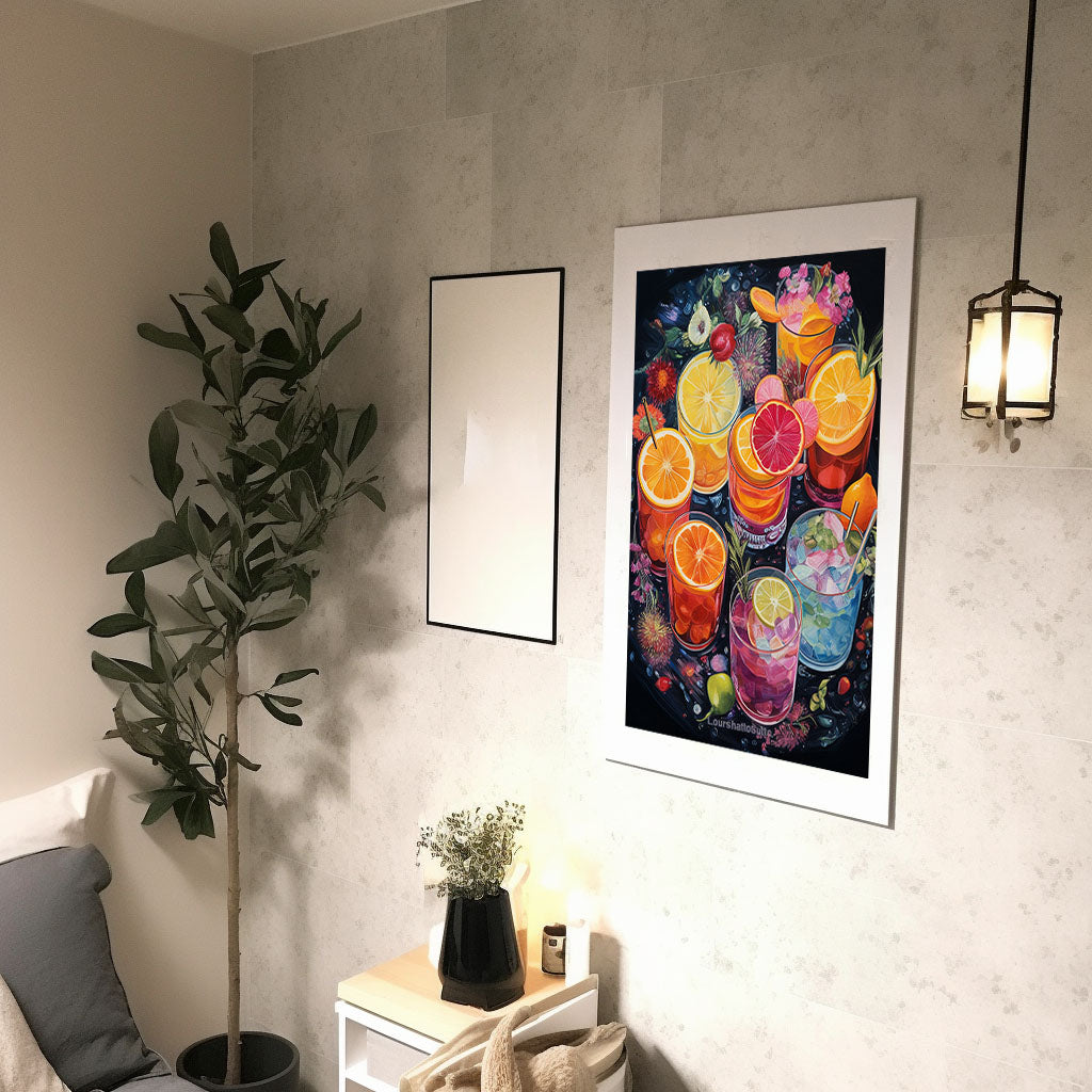 酒のアートポスター廊下配置イメージ