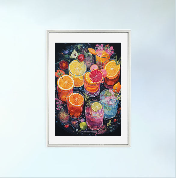 酒のアートポスター銀フレームあり