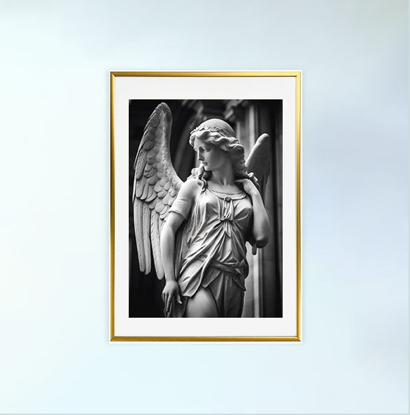 天使のアートポスター金フレームあり