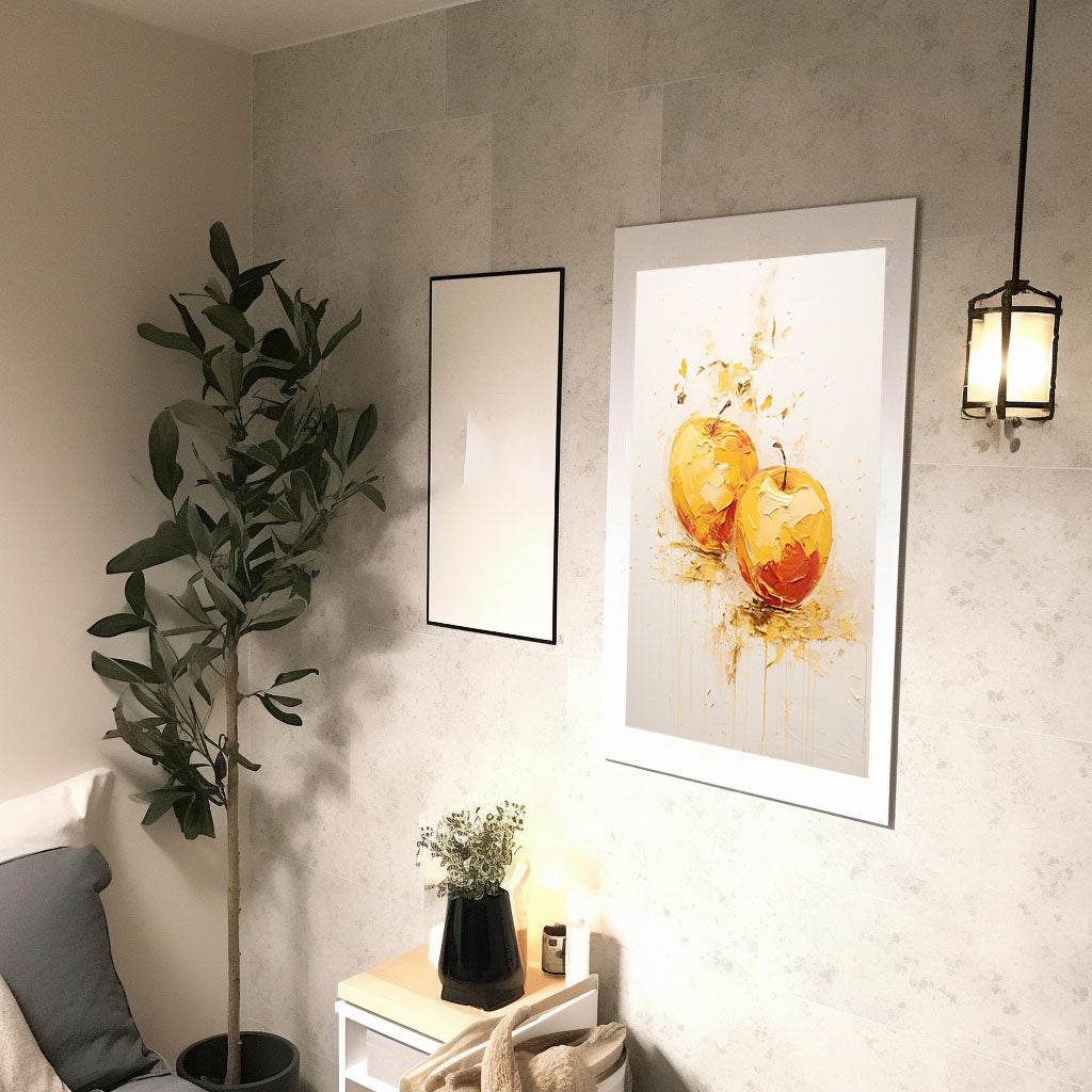 りんごのアートポスター:apple_d8b5 / キッチン_フルーツと野菜_のポスター画像廊下に設置したイメージ