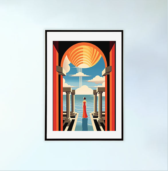 アールデコのアートポスター黒フレームあり