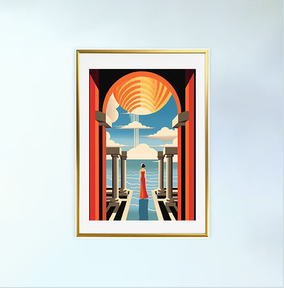 アールデコのアートポスター金フレームあり