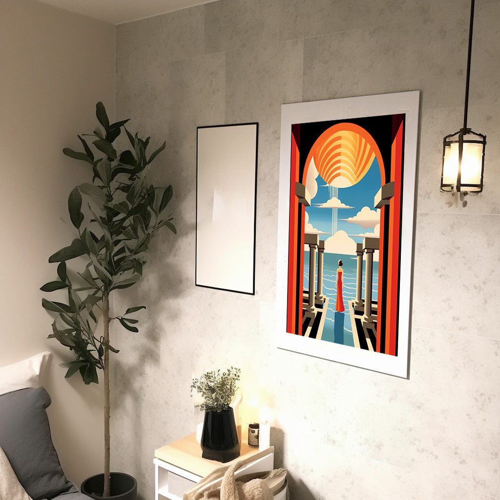 アールデコのアートポスター廊下配置イメージ