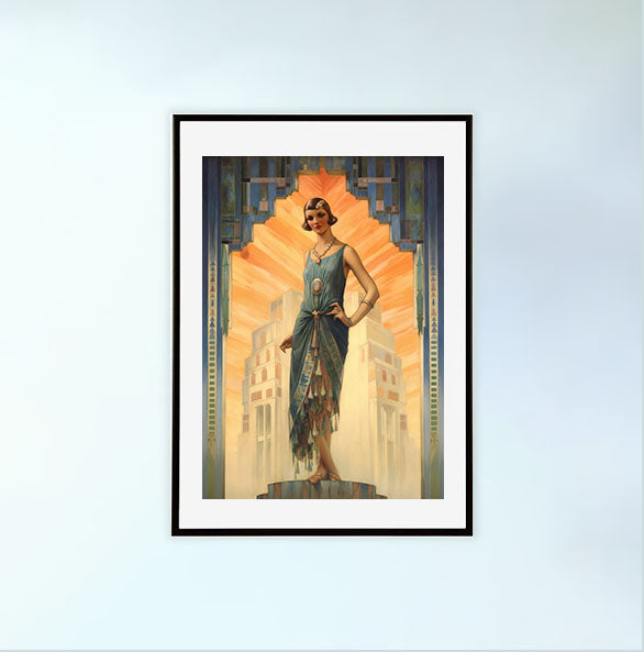 アールデコのアートポスター黒フレームあり