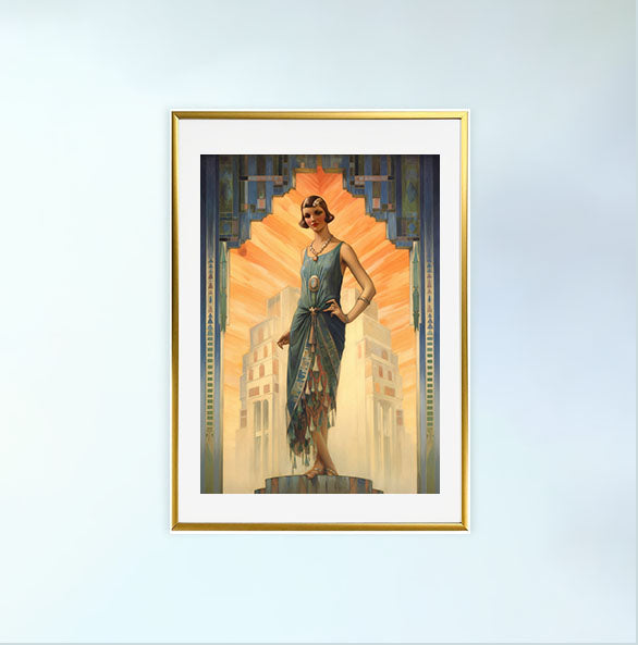 アールデコのアートポスター金フレームあり