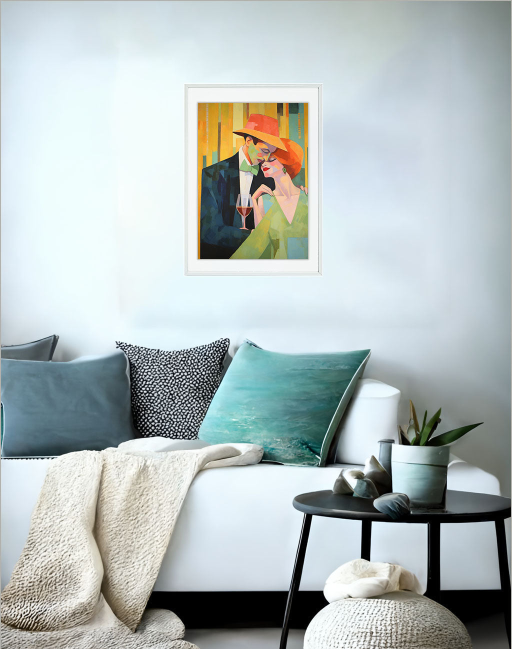 アールデコのアートポスターソファ配置イメージ