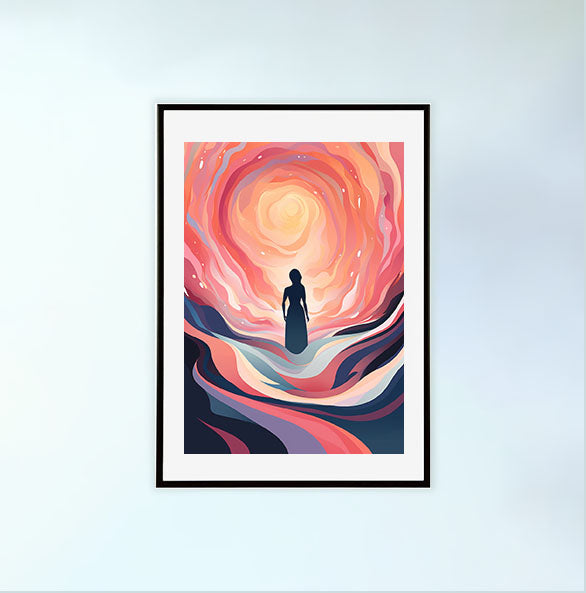 オーロラのアートポスター黒フレームあり