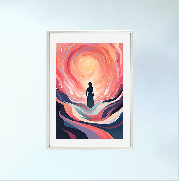 オーロラのアートポスター銀フレームあり