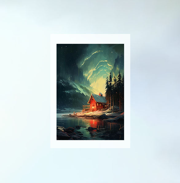 オーロラのアートポスター原画のみ設置イメージ