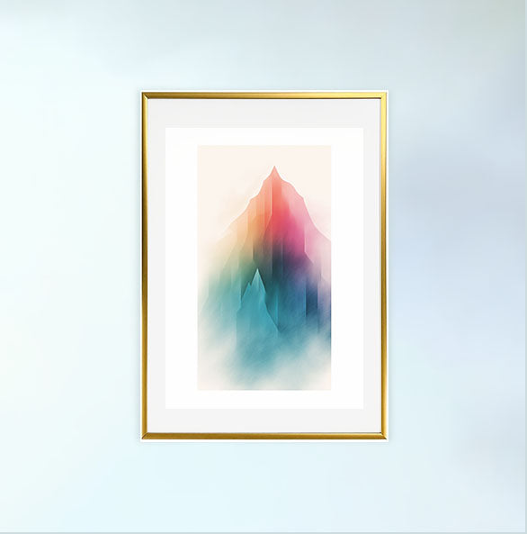 オーロラのアートポスター金フレームあり