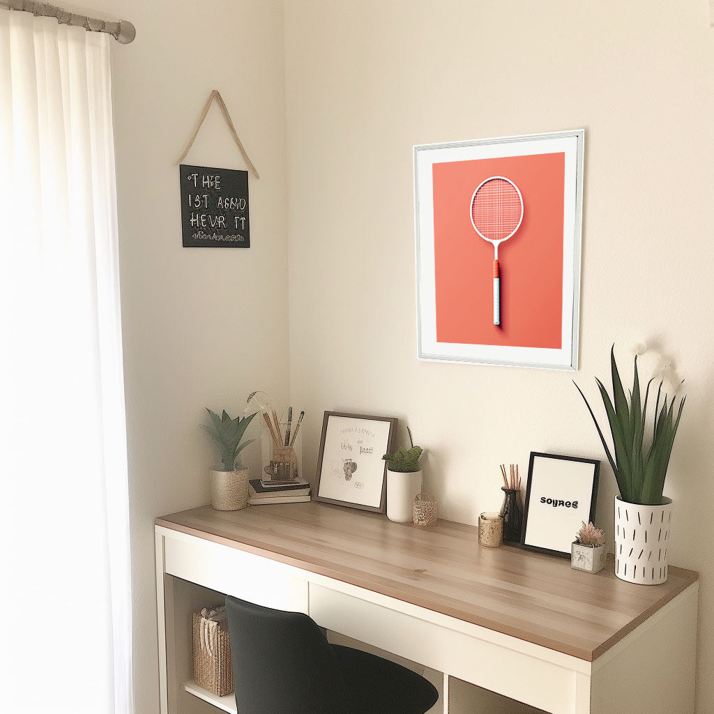 バドミントンのアートポスター机配置イメージ