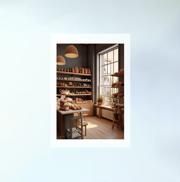 パン屋のアートポスター原画のみ設置イメージ
