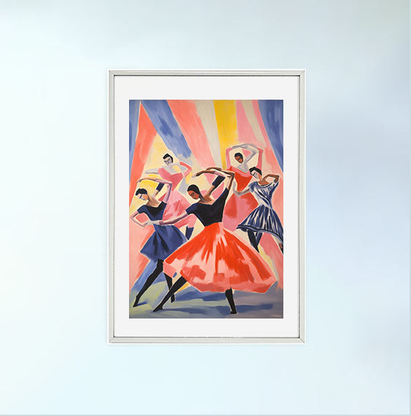 バレエのアートポスター銀フレームあり