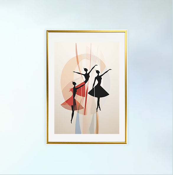 バレエのアートポスター金フレームあり