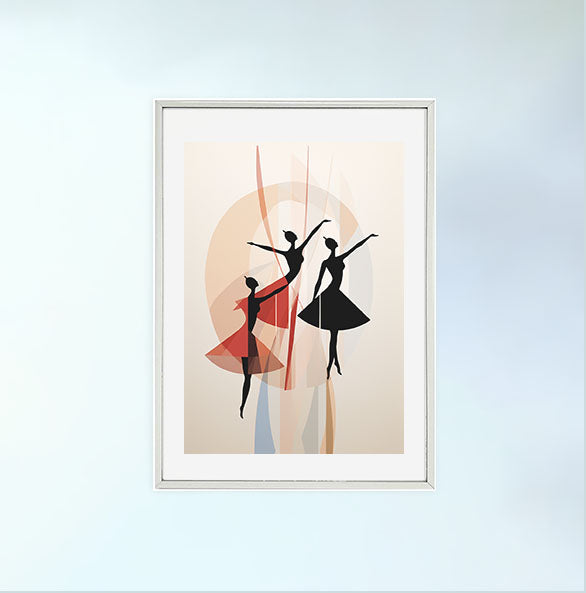 バレエのアートポスター銀フレームあり