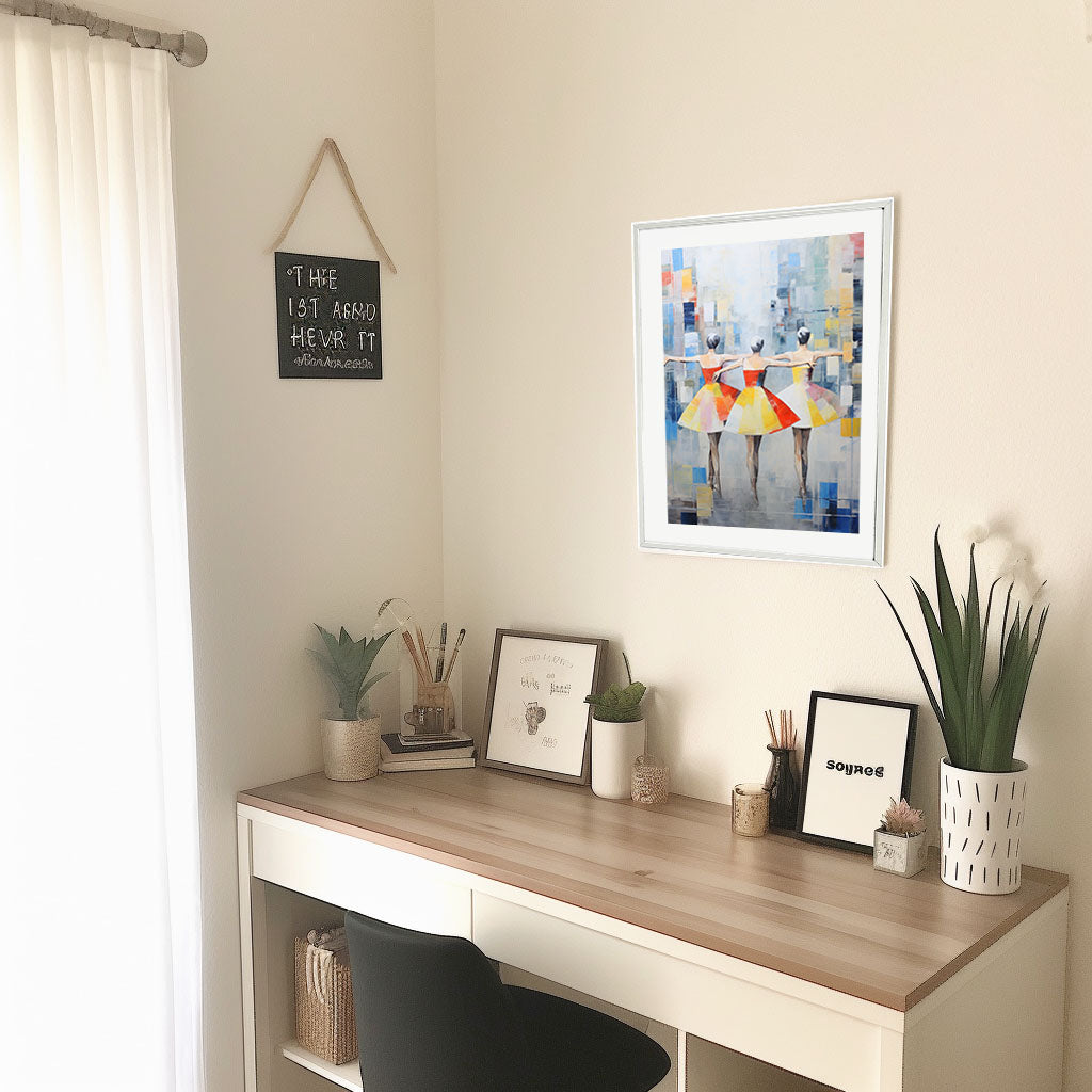 バレエのアートポスター机配置イメージ