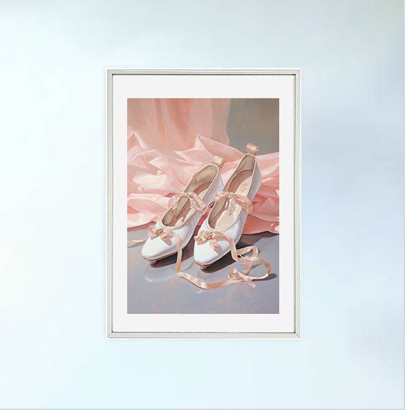 バレエのアートポスター銀フレームあり