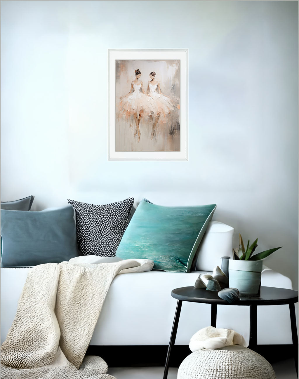 バレエのアートポスターソファ配置イメージ