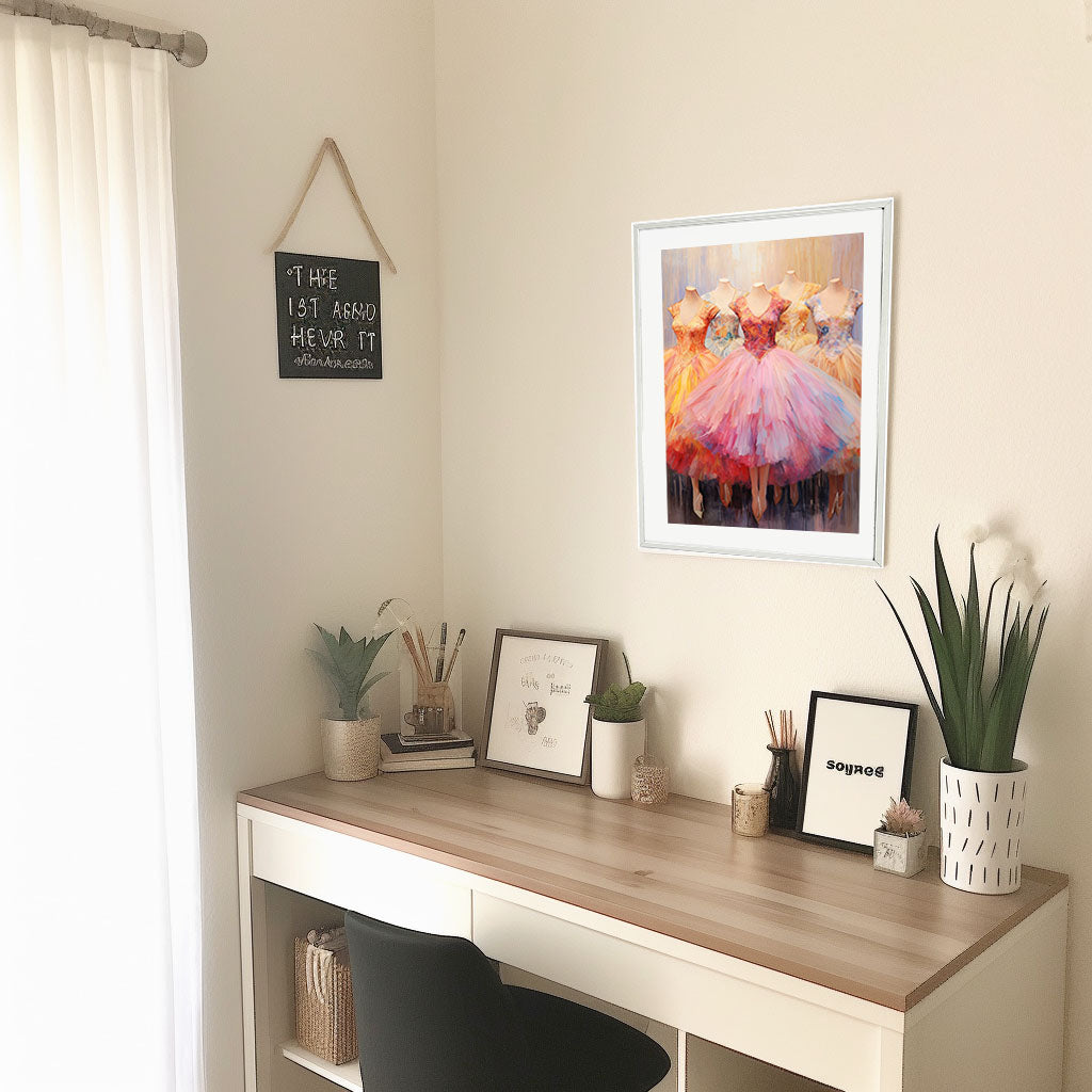 バレエのアートポスター机配置イメージ