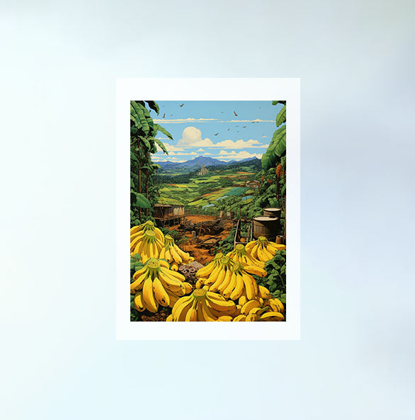 バナナのアートポスター:banana_2f78 / キッチン_フルーツと野菜_のポスター画像フレーム無しの設置イメージ