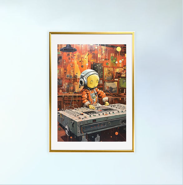 バーのアートポスター金フレームあり