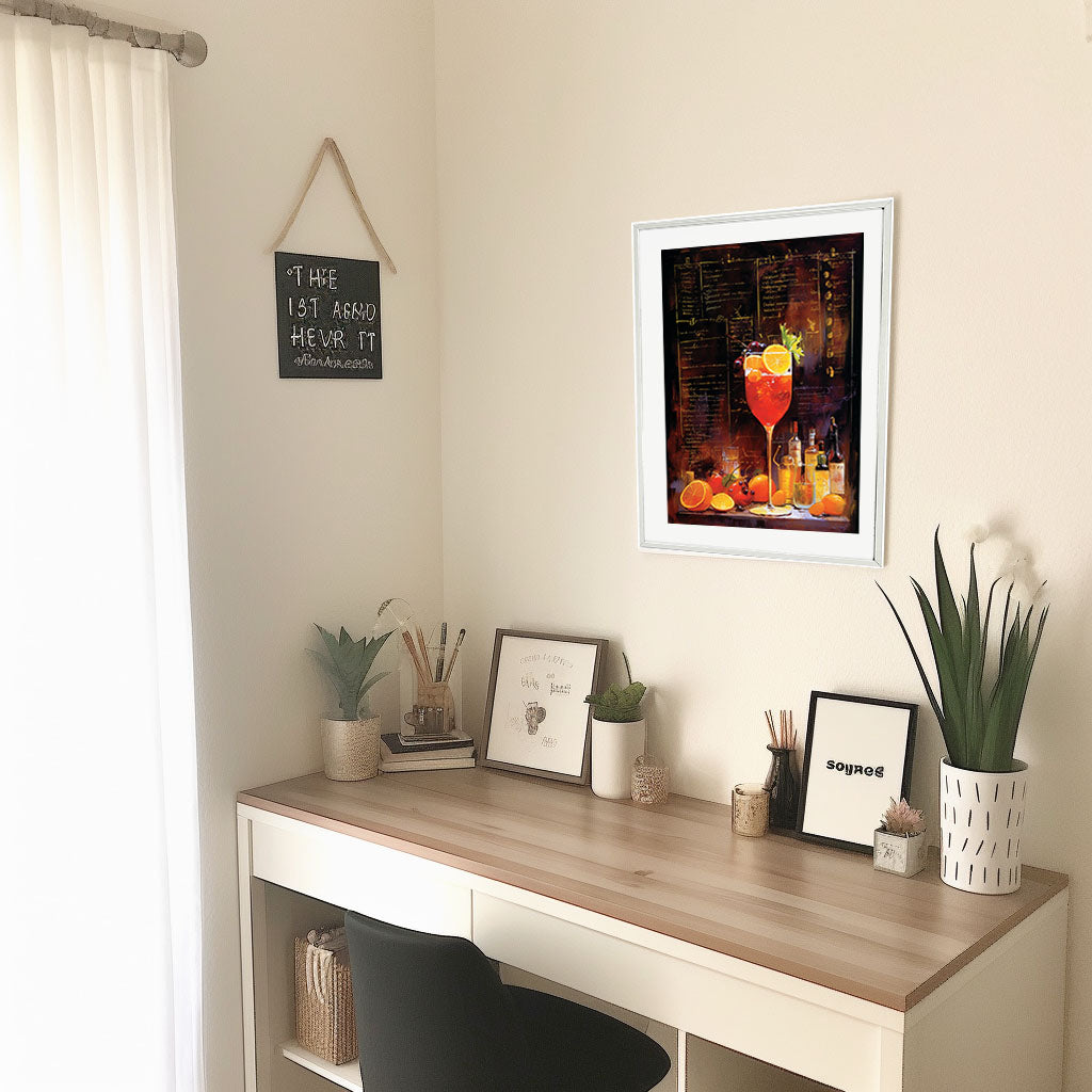 バーのアートポスター机配置イメージ