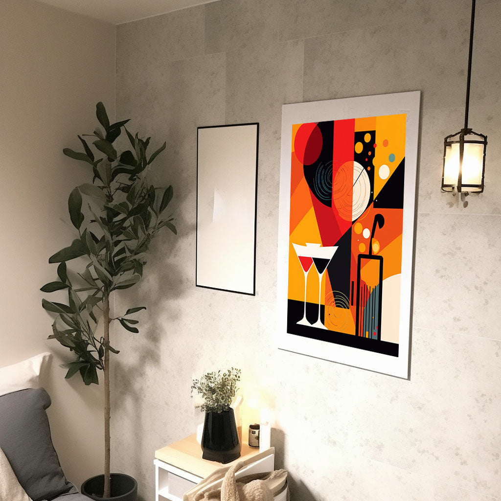 バーのアートポスター廊下配置イメージ