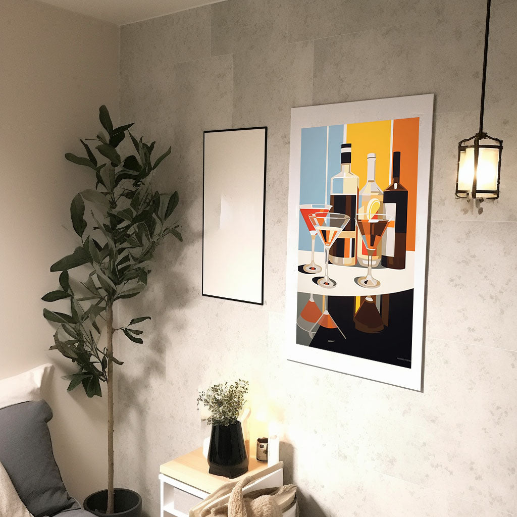 バーのアートポスター廊下配置イメージ