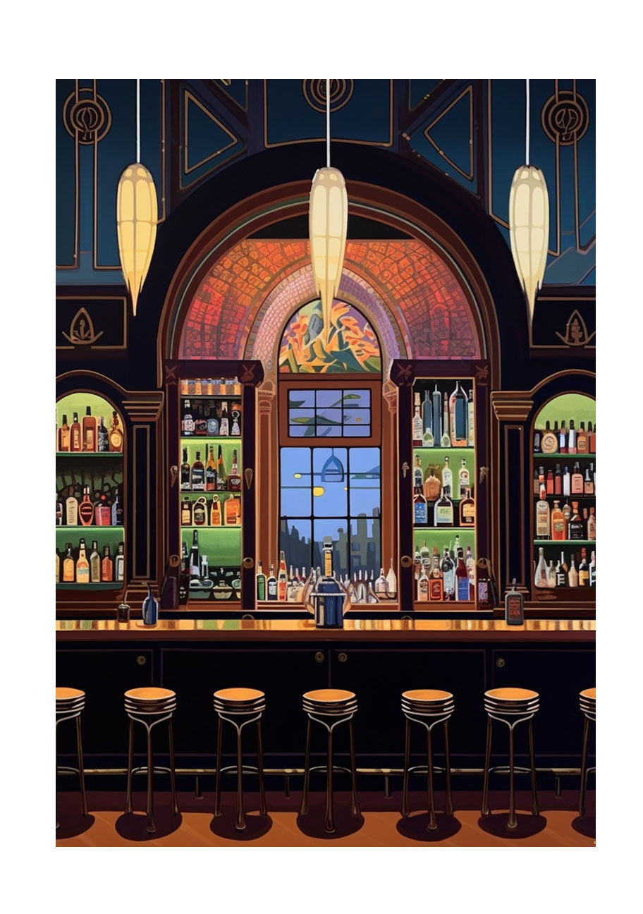 バーのアートポスター原画のみ