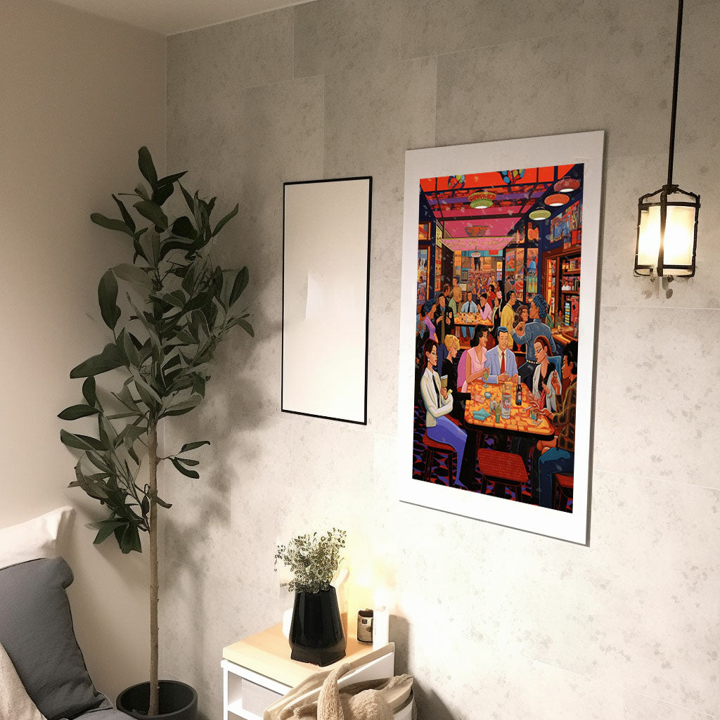 バーのアートポスター廊下配置イメージ