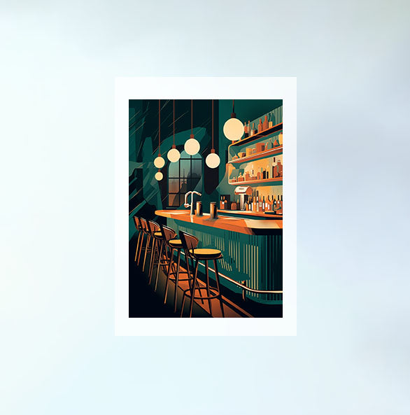 バーのアートポスター原画のみ設置イメージ