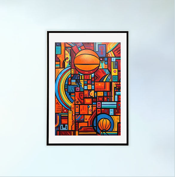 バスケのアートポスター黒フレームあり