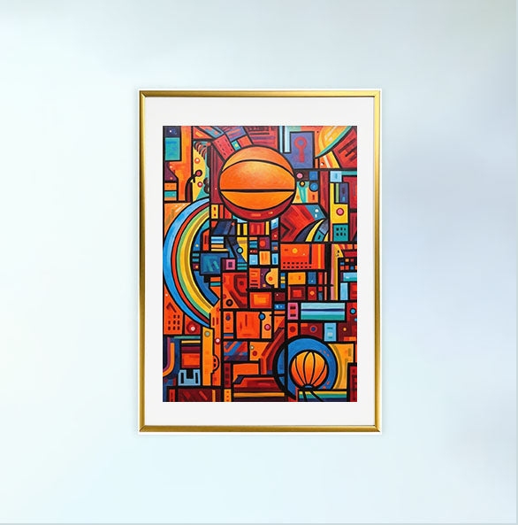 バスケのアートポスター金フレームあり