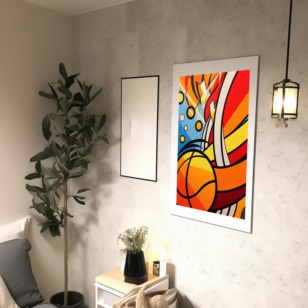 バスケのアートポスター廊下配置イメージ