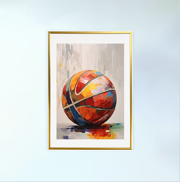 バスケのアートポスター金フレームあり