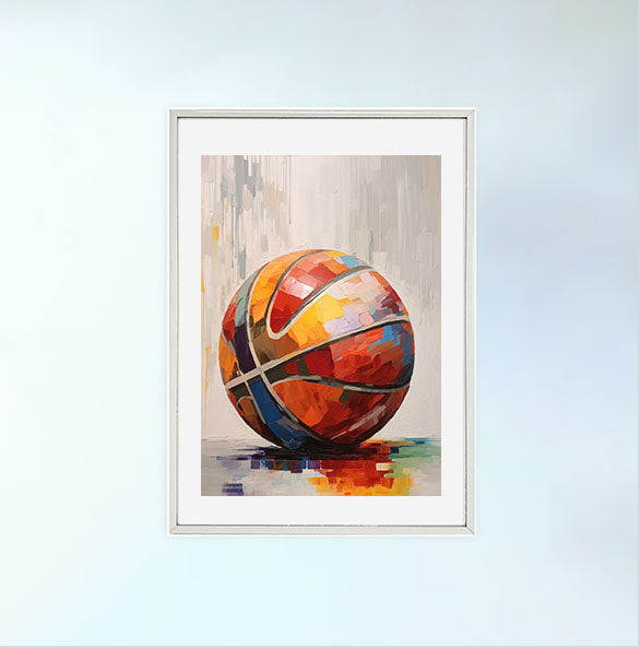 バスケのアートポスター銀フレームあり