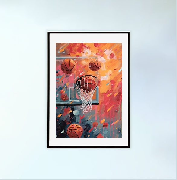 バスケのアートポスター黒フレームあり