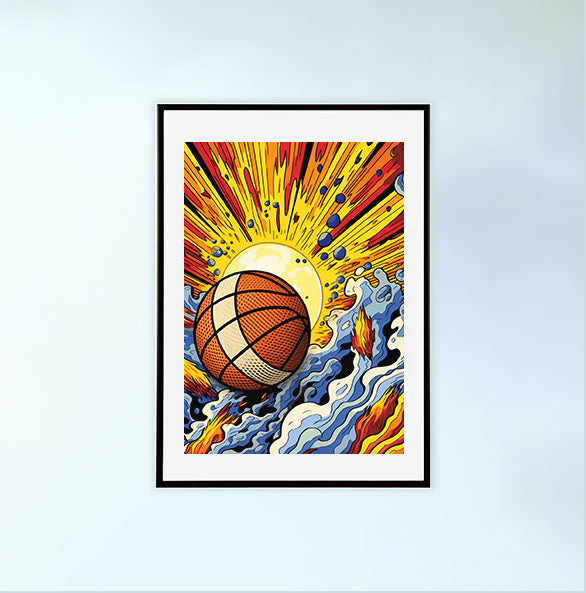 バスケのアートポスター黒フレームあり