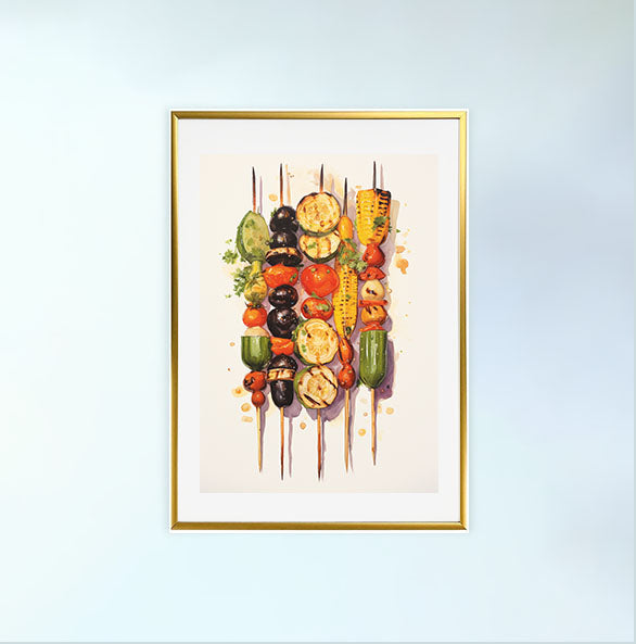 bbqのアートポスター金フレームあり