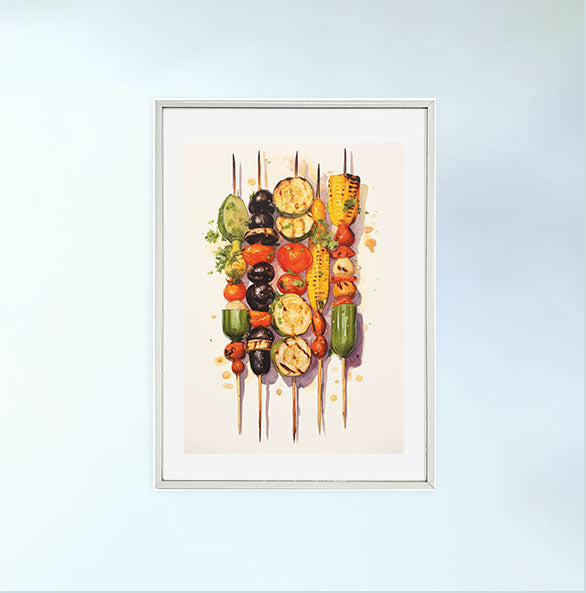 bbqのアートポスター銀フレームあり