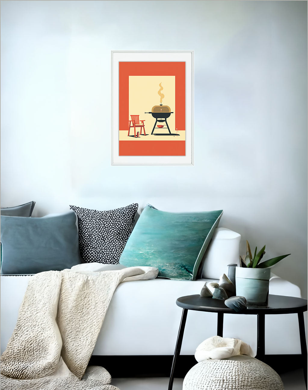 bbqのアートポスターソファ配置イメージ