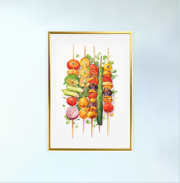 bbqのアートポスター金フレームあり