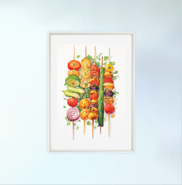 bbqのアートポスター白フレームあり
