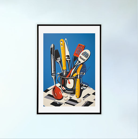 bbqのアートポスター黒フレームあり