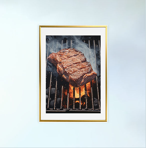 bbqのアートポスター金フレームあり